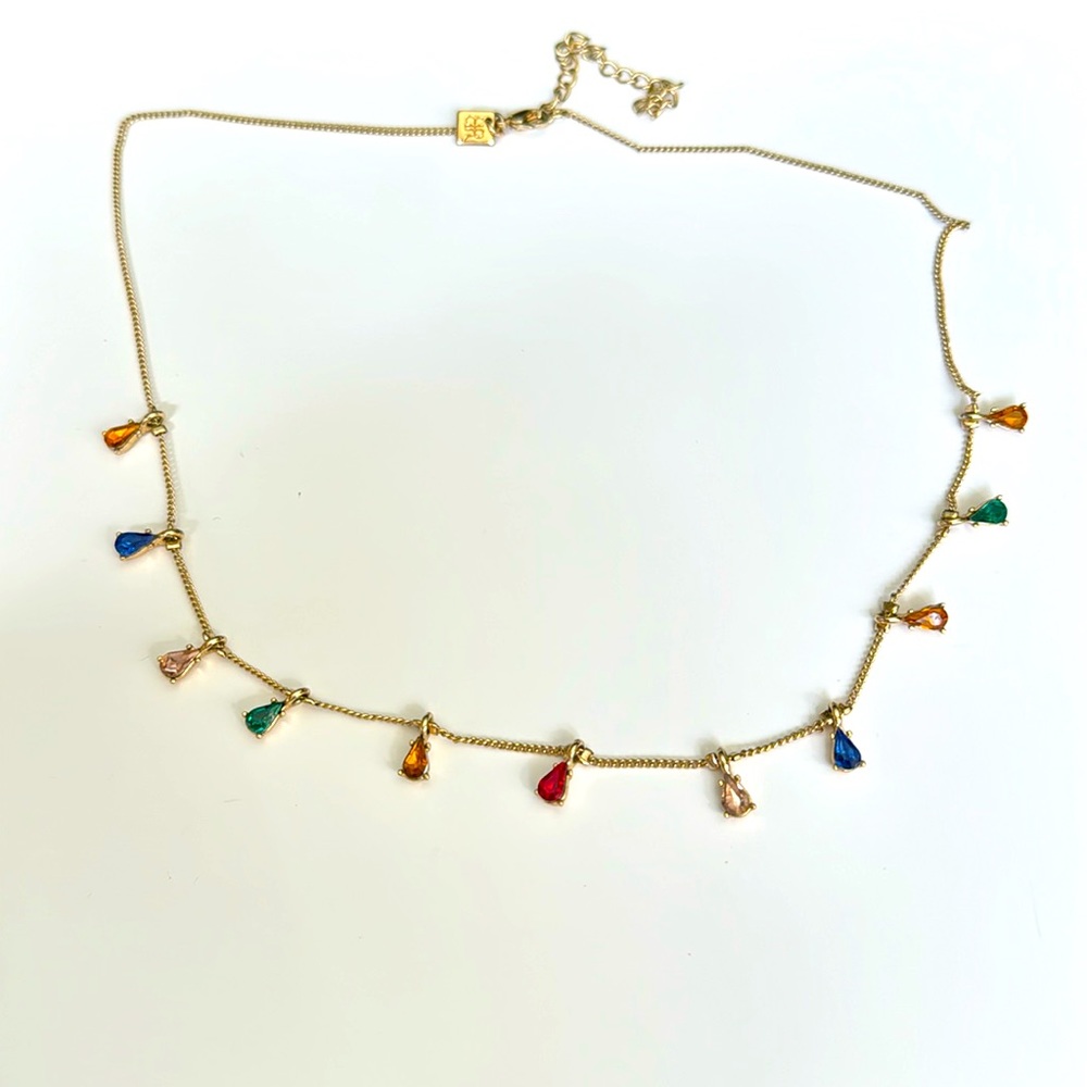 Banana Republic Crystal MULTI COLOUR TEARDROP CHOKER NECKLACE